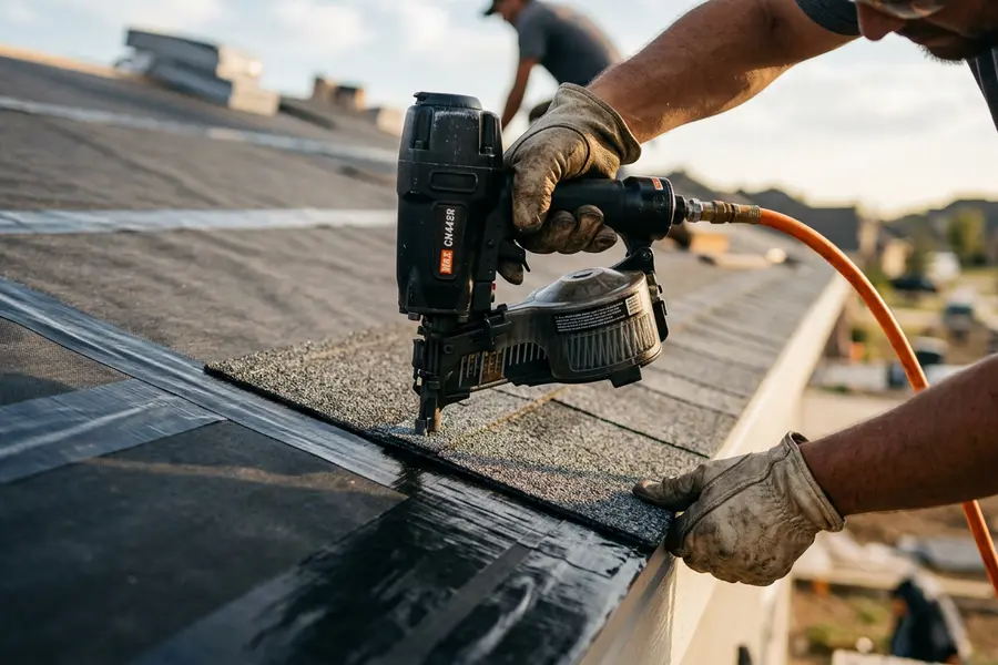 Beardman Building Services roofer sealing a fortified roof deck in Gibsonton